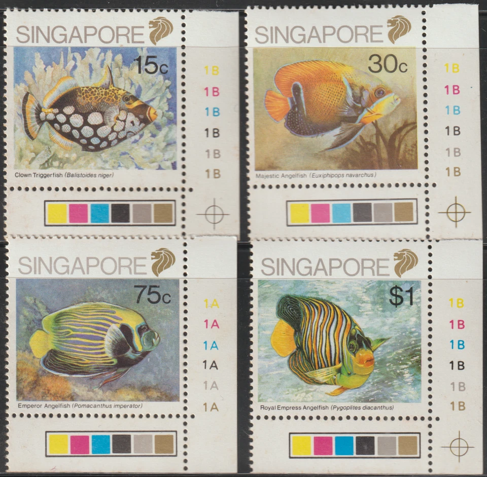 (S141)MALAYSIA SINGAPORE 1989 FISH SET 4V MNH. FV S$2.20. 2017 ISC CAT RM 19 - Image 1 of 2