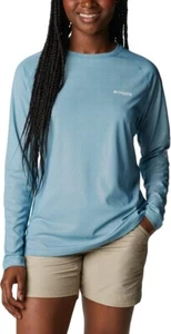 NEW Women's Columbia Tidal Sands Deflector Long Sleeve Shirt Blue Small MSRP $55 - Picture 1 of 13