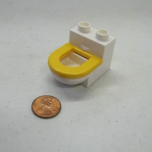LEGO Duplo YELLOW & WHITE BATHROOM TOILET for House Bath Room POTTY BATH ROOM - Picture 1 of 3
