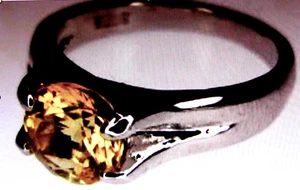 2ct. Pietra preziosa topazio giallo limone naturale su argento sterling 925 taglia 7,25 USA - Foto 1 di 8