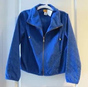 Ruby Rd NWT Cotton Blend Royal Blue V-Neck Light Jacket w/ Pocket Decor Size 4P - Picture 1 of 18