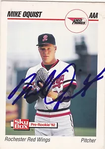 MIKE OQUIST ROCHESTER RED WINGS SIGNED CARD BALTIMORE ORIOLES PADRES OAKLAND A'S - Picture 1 of 1