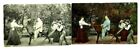 1907 Taking Baby For A Walk  Lot Of 2 Same Pc One B&W & One Color Postcard (A13)