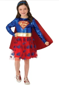 Supergirl Dress Rubie’s Outfit 4 Piece Costume Girl L 10-12 - Picture 1 of 2