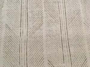 Christopher Farr Herringbone Stripe Lino Print Fabric- Peacock Natural 1.75 yd - Imagen 1 de 3