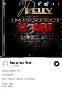 Jd J.D. Kelly (From The Fire) ~ Imperfect Heart 1 of 500 CD 2021 AOR MelodicRock - Picture 1 of 2