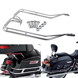 Motorbike Saddlebag Twin Rail Guard Support For Harley Touring Models 2009-2013 - Picture 1 of 12