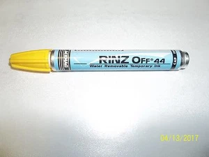 Dykem #44757 RINZ Off 44 pennarello inchiostro rimovibile temporaneo GIALLO punta media - Foto 1 di 1