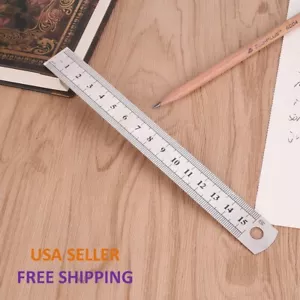 15cm/150mm/6" inch Stainless Steel Double Sided Ruler Metal Rule Metric Imperial - Picture 1 of 8