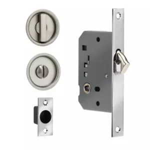 Omnia | Sliding Pocket Door Mortise Lock in Satin Nickel - Picture 1 of 1