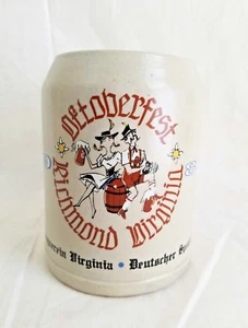 EXCELENTE TAZA DE PIEDRA DE CERVEZA RICHMOND VIRGINIA OKTOBERFEST DE COLECCIÓN DE 1980 - Imagen 1 de 5
