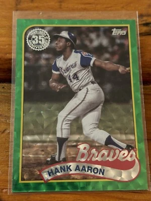 2024 Topps Series 2 1989 Green Foilboard /99 Hank Aaron #89B2-2 Braves - Image 1 of 2