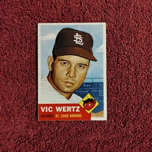 1953 Topps , NO # 142 . Vic Wertz . Browns , OF . Semi - star . EX / NM or up ? - Picture 1 of 2