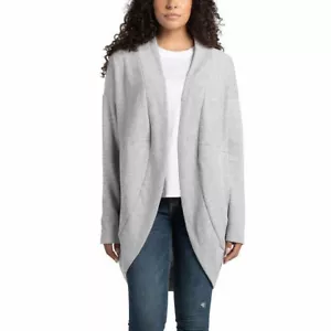 NEW Ecothreads Women's Draped Fit Fleece Cardigan- GRAY - Picture 1 of 4