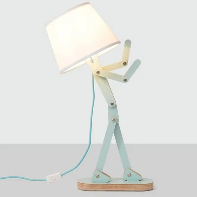 Genial Lámpara de Escritorio para Niños Brazo Columpio Madera Ajustable Azul Aqua Divertida Lámpara de Mesa Cama... Foto 1 de 4