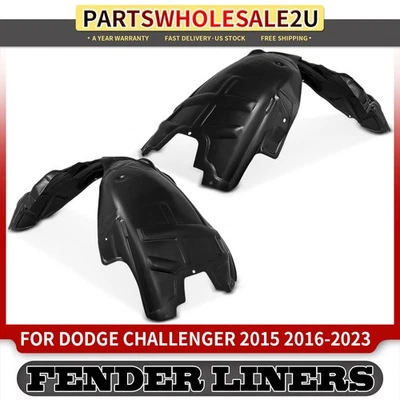 2 forros de guardabarros interiores delanteros protector contra salpicaduras para Dodge Challenger 2015 2016-2023 Foto 1 de 4