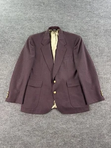 Vintage Cross & Winsor Blazer 42 S rot weinrot lila Wolle Goldknöpfe Logo USA - Bild 1 von 13