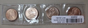 * 2009d LUSTROUS USA LINCOLN BICENTENNIAL 4 COIN SET UNCIRCULATED #VDH10 - Bild 1 von 8
