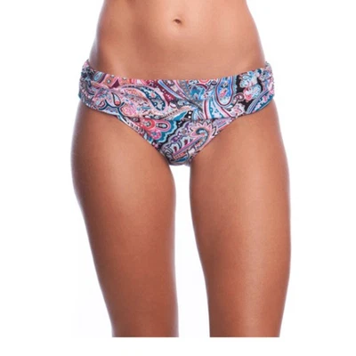 Parte inferior de bikini con faja fruncida La Blanca patrón de cachemira multicolor Foto 1 de 4