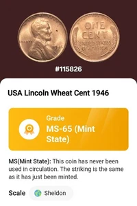 1946 S - Inverted Mint Mark , Greased Die Error Lincoln Wheat Cent #115826 - Picture 1 of 10