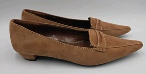 Vintage Casual Corner Camel Wildleder spitz zulaufend Loafer flache Damen Größe 5M - Bild 1 von 7