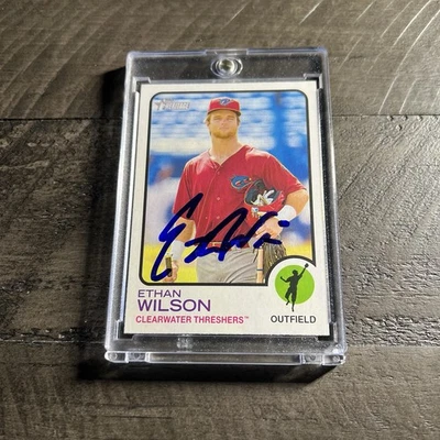 Ethan Wilson Signed IP Auto 2022 Topps Heritage Minors RC Rookie Card Phillies - Image 1 of 4
