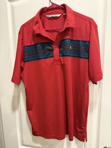 Travis Mathew Polo Shirt Mens Large Red Golf Performance Stretch - Picture 1 of 7