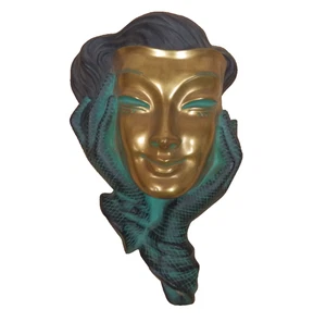 50er 60er Wandkopf Maske Frauenkopf Achatit 50s 60s Vintage - Bild 1 von 5
