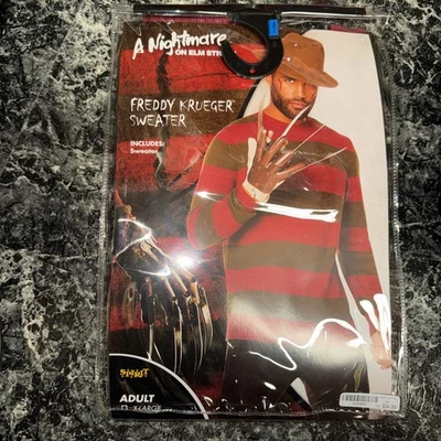 Suéter Pesadilla en Elm Street Para Hombre XL Freddy Krueger Disfraz Halloween NUEVO Foto 1 de 4