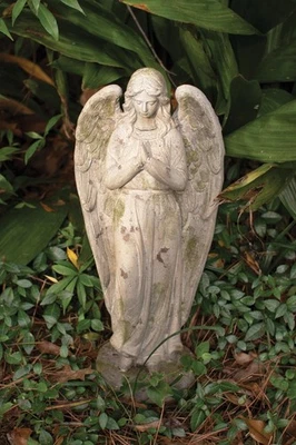 CHE1431 Faux Concrete Angel Yard Art, 21.5-inch Height - Image 1 of 2
