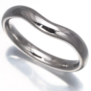 Auth Tiffany&Co. Ring Curved Band Wide US7 950 Platinum - Picture 1 of 4