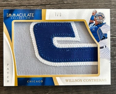 2017 Panini Immaculate 7/9 Willson Contreras Worn Patch Cubs 3 Color - Image 1 of 3