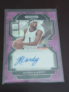 2022 Panini Prizm Draft Picks Jaden Hardy RC Autograph Purple Cracked Ice /99 - Bild 1 von 3