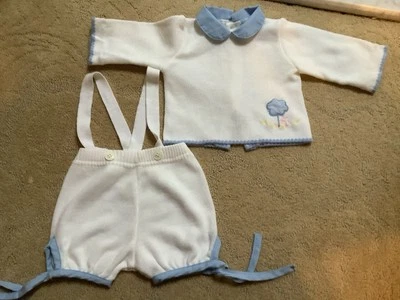 Vintage Petit Bateau 2 Piece Shorts Outfit Size 3 Mos - Image 1 of 4