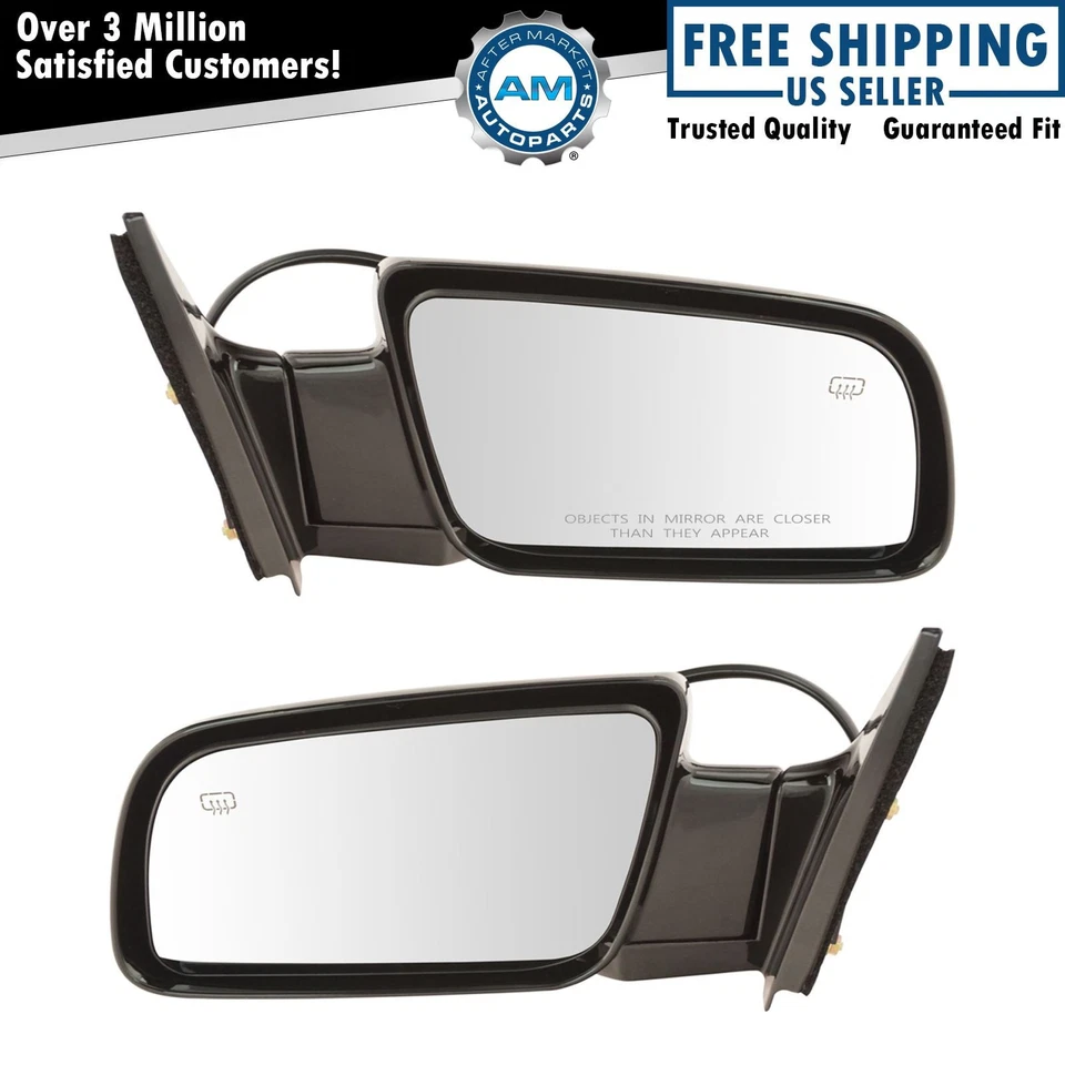 Juego de pares de espejos retrovisores laterales eléctricos térmicos izquierdo y derecho para Chevy GMC Foto 1 de 4