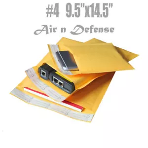 #4 9.5x14.5 Kraft Bubble Padded Envelopes Mailer Yellow Shipping Bag AirnDefense - Picture 1 of 7