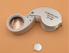 40X Illuminated LED Jewelers Jewelry Loupe Magnifier 25mm Magnifying Glass Lens