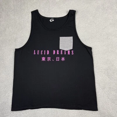 Volcom Lucid Dreams Tank Top Women Extra Large XL Black Pink Logo Chest Pocket - Image 1 of 4