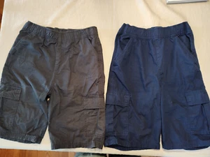3 Children’s Place Cargo Pull on Shorts Boys 18 Slim Adj Waist Navy, Black - Picture 1 of 5