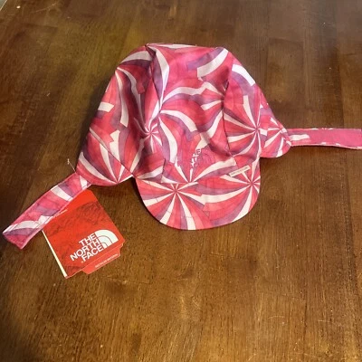 NUEVO Sombrero The North Face Infantes Flapjacks Rosa Púrpura 0-6 Mo Playa Barco Sombrilla Foto 1 de 4