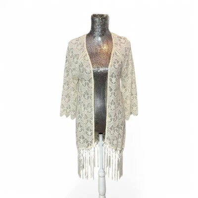 Boho Crochet Flecos Cubrir Mujeres Pequeño Resort de Playa Festival de Verano Femenino Foto 1 de 4