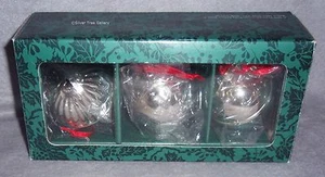 VHTF Towle Palla Placcata Argento Decorazione Natalizia Set 3 Decorazioni Nuovo con scatola - Foto 1 di 3