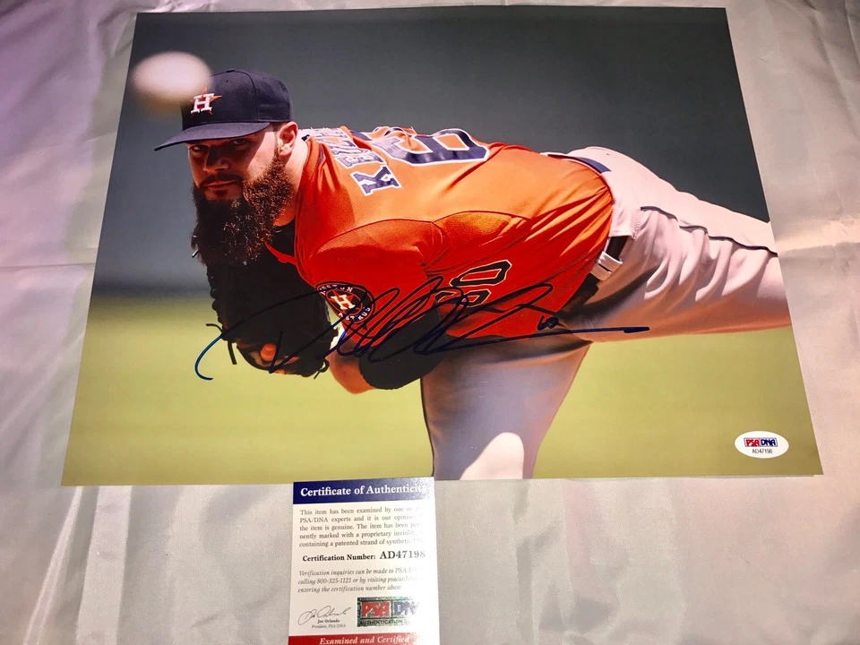DALLAS KEUCHEL HAND SIGNED 11x14 PHOTO HOUSTON ASTROS PSA DNA - Image 1 of 1