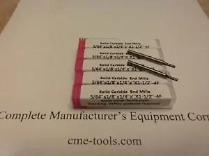 5pcs 5/64" Carbide End Mill Single End, 4flt square center-cutting 1006-564 - Picture 1 of 3