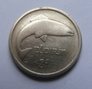 Ireland 1931 Silver Two Shilling Florin Coin Old Irish 2s Scarce Year