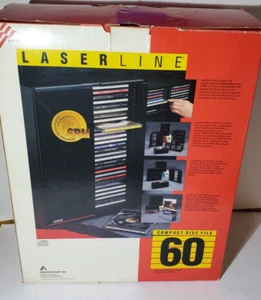 Laserline CD6000 Compact Disc File 60 Disc Glossy Black Storage Cabinet With Box - Picture 1 of 6