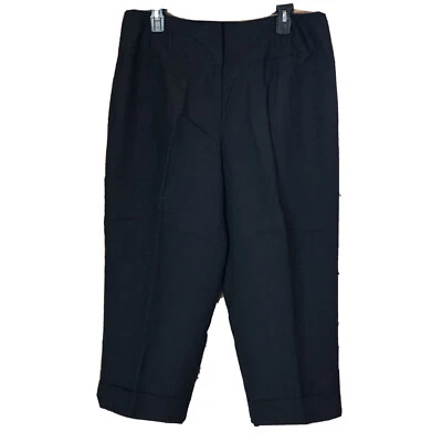 女式大码泛裤黑色亚麻混纺休闲正装短裤 14W 码 — 第 1/4 张图片