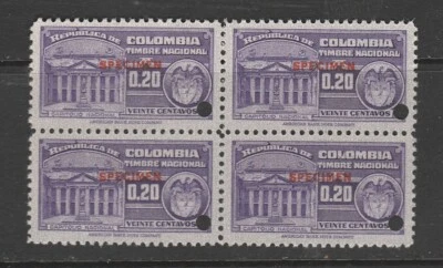 Colombia 20c Violet MNH Block of 4 Specimen - Image 1 of 2