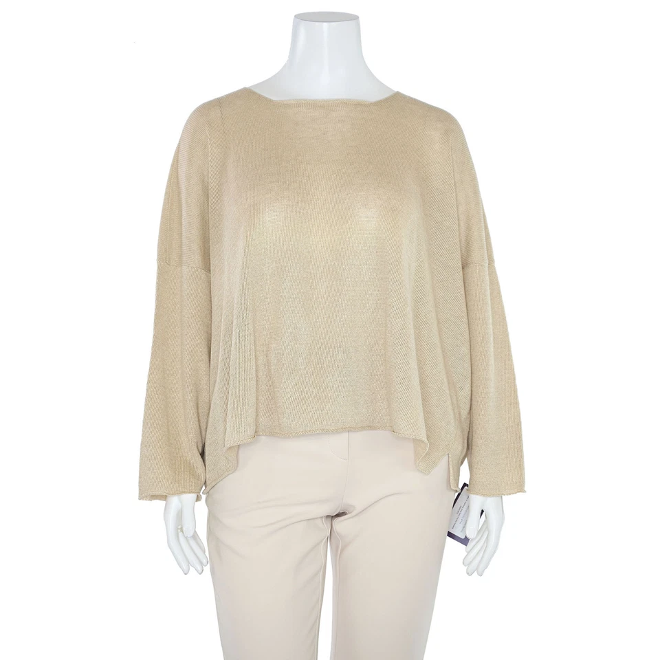 Eskandar Bateau шеи коробка вырез льняной вязаный свитер в натуральный sz 1SZ - Изображение 1 из 4