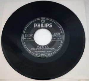 Louis Armstrong 45 Rpm Mack The Knife  321 776 BF 1956 Phillips IMPORT  - Picture 1 of 4
